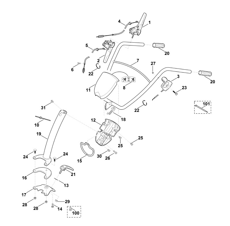 62417109915 CABLU ACTIONARE STIHL MERS INAINTE VIKING HB585 (POZITIA 4)